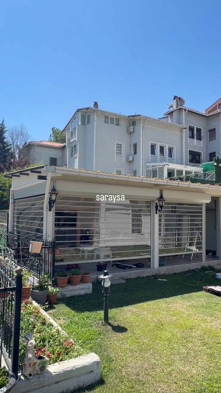 Tamamlanarak teslim edilen VisiGuard şeffaf panjur projesi